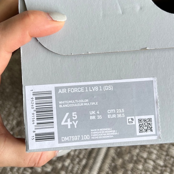 Nike Air Force 1 LV8 GS Multicolor Sneakers Size 4.5 Youth W/Original Box - Picture 12 of 16